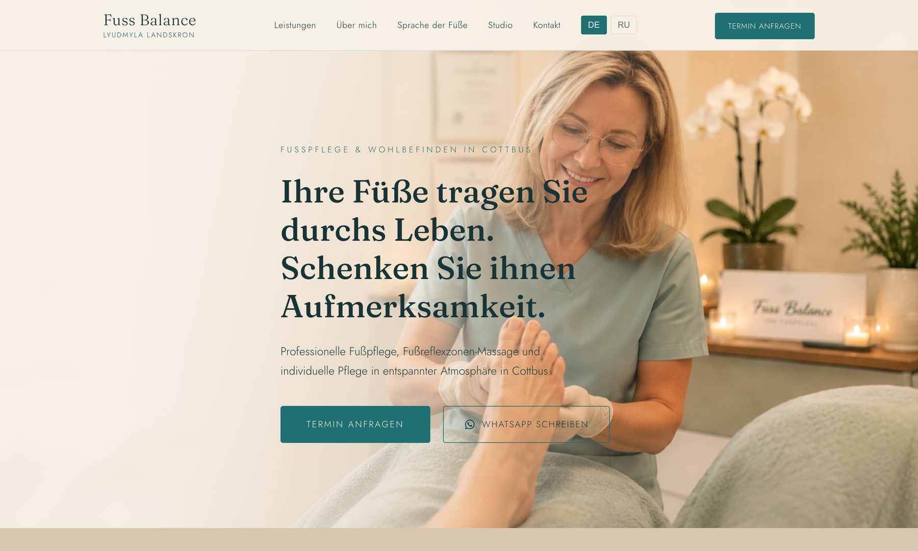 Fuss Balance — Lyudmyla Landskron, neue Website
